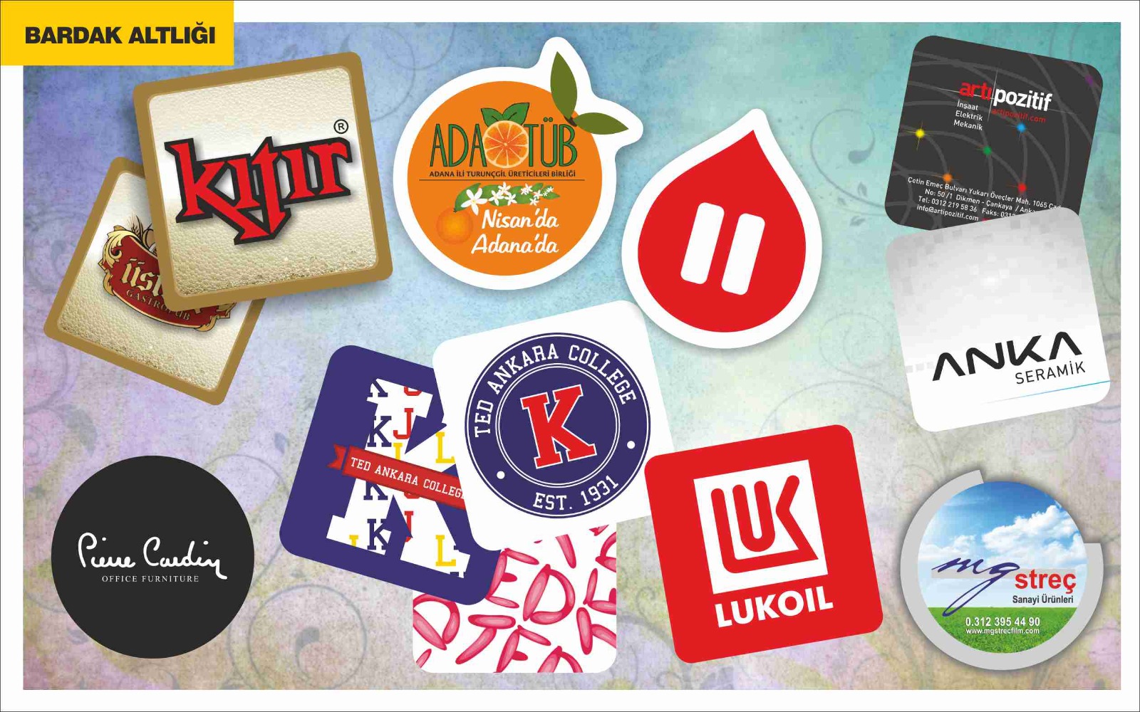 baskılı bardak altlığı