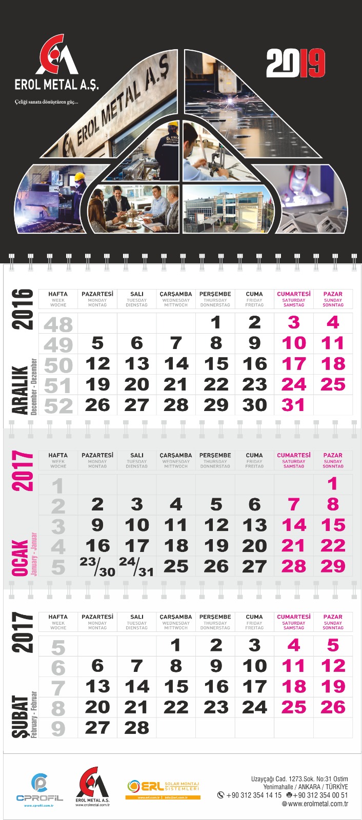 duvar takvimi, gemici takvim, yapraklı takvim