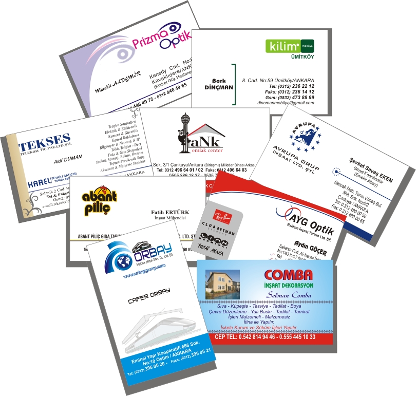 kartvizit çeşitleri