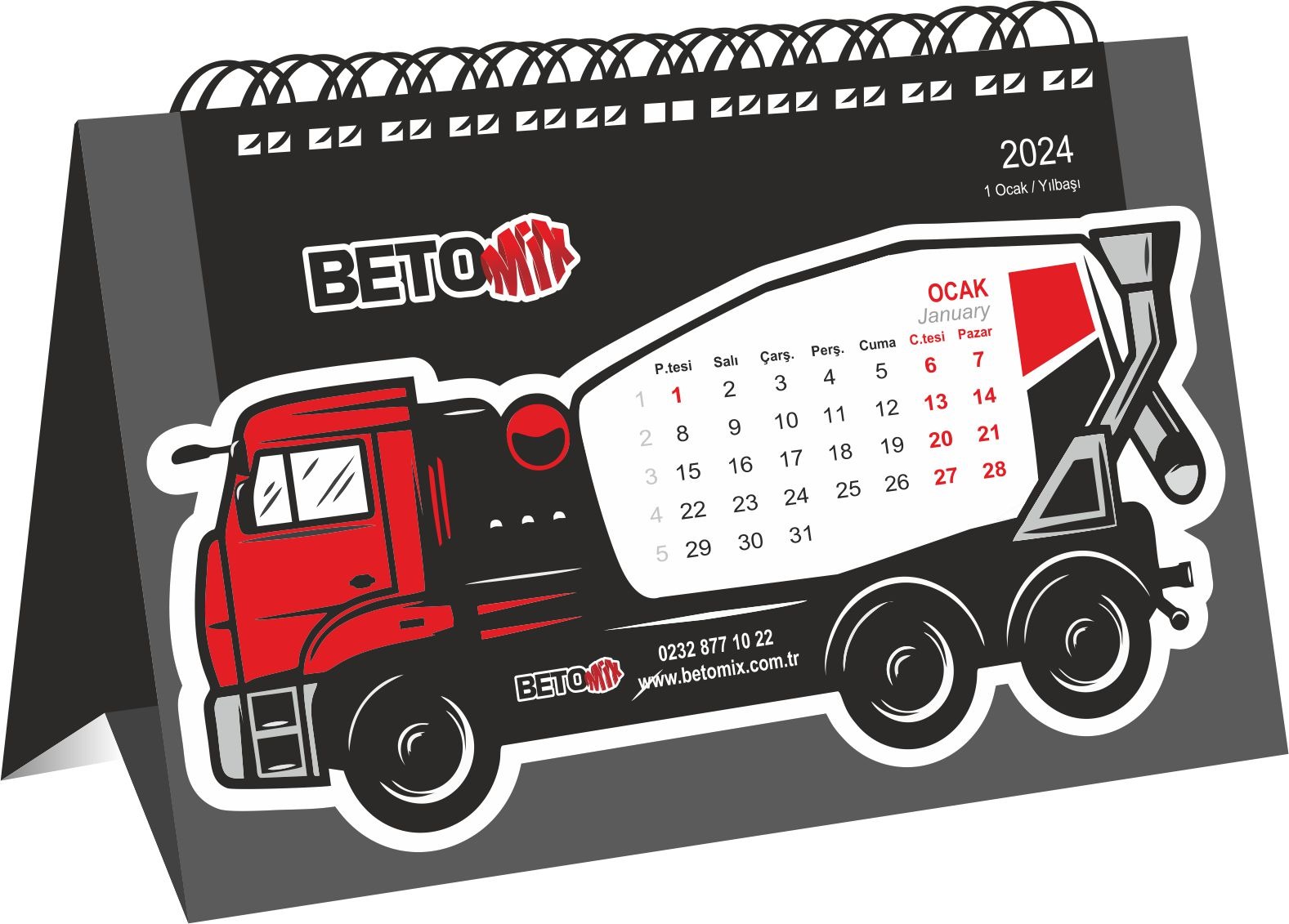 inşaat şirketi masa takvimi, beton şirketi masa takvimi, demir çelik şirketi takvim