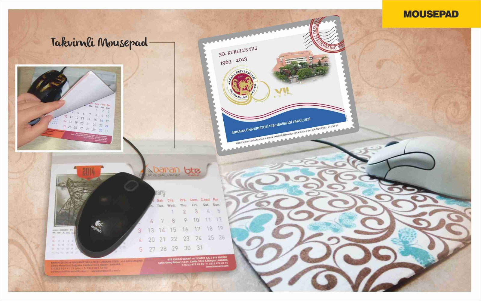 logo baskılı mousepad