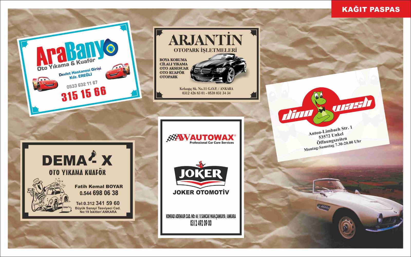 baskılı kağıt oto paspaslar