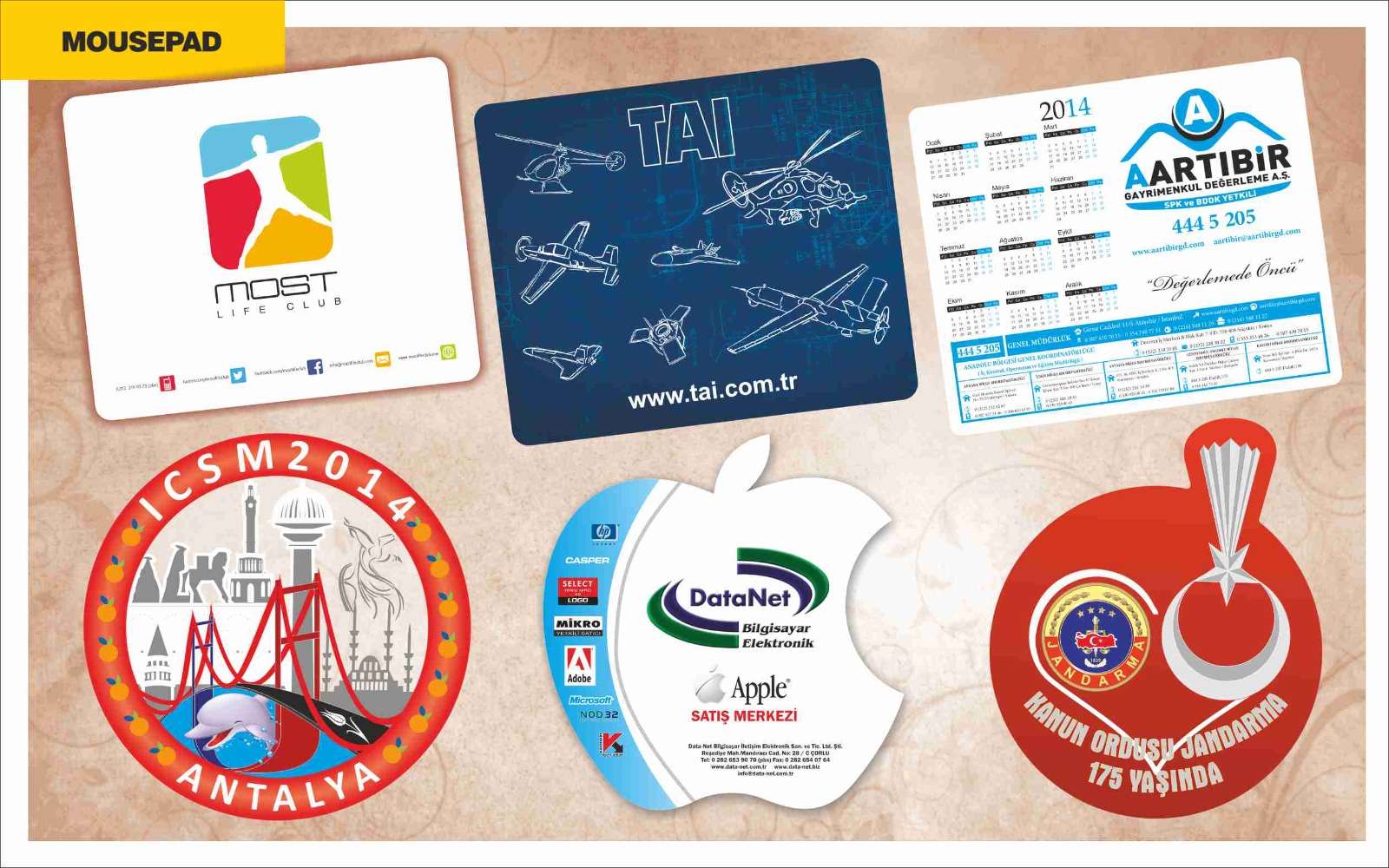 logo baskılı maus altı ped