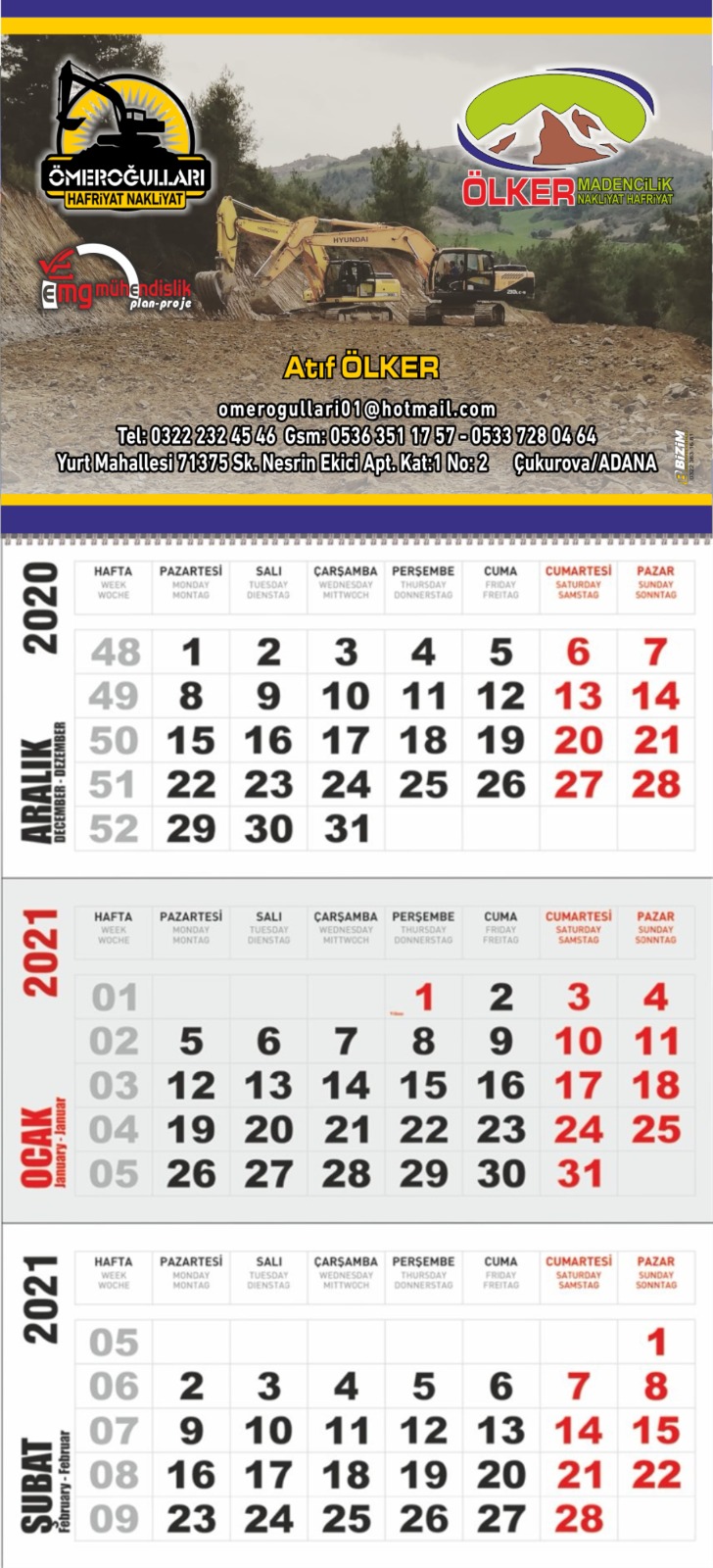 inşaat firması takvim